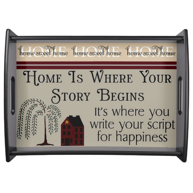 "Primitive Style" SERVING TRAY (Front)