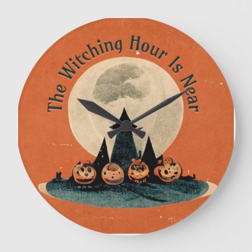 Primitive Style The Witching Hour is Near Large Clock