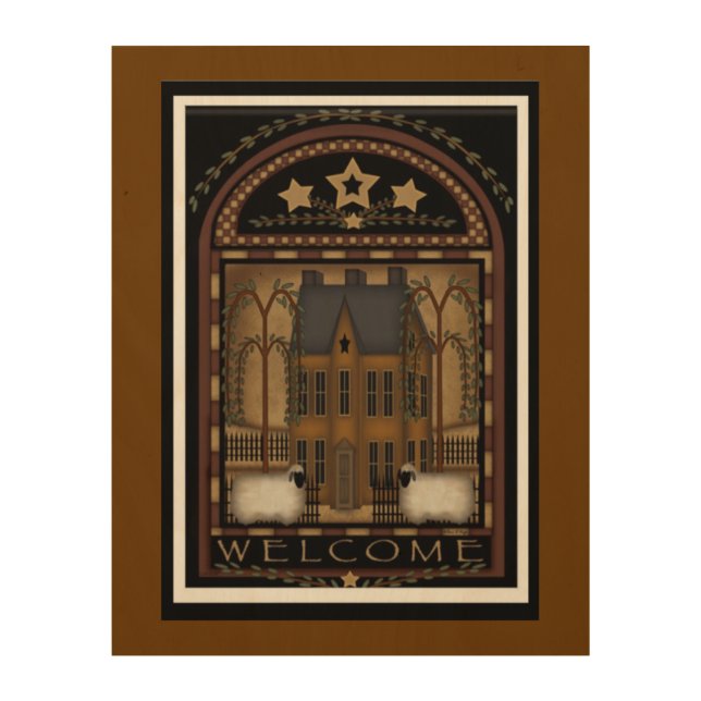 Primitive Style Wood Wall Art 11x14 (Front)