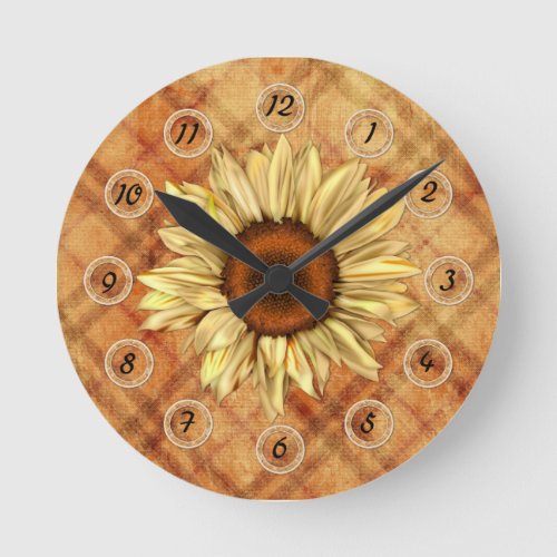 Primitive Sunflower Wall Clock