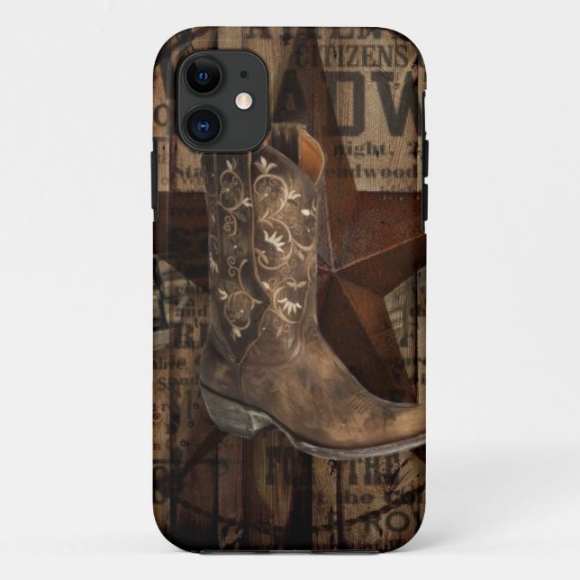 Primitive texas lone Star Western Country Cowboy Case-Mate iPhone Case (Back)