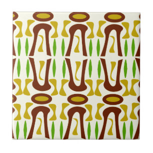 Primitive Tiki Jungle Pattern Ceramic Tile