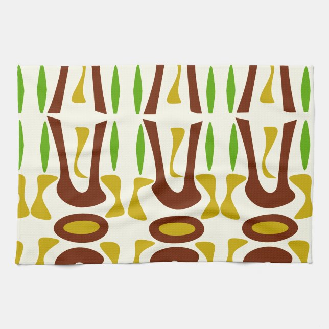 Primitive Tiki Jungle Pattern Towel (Horizontal)