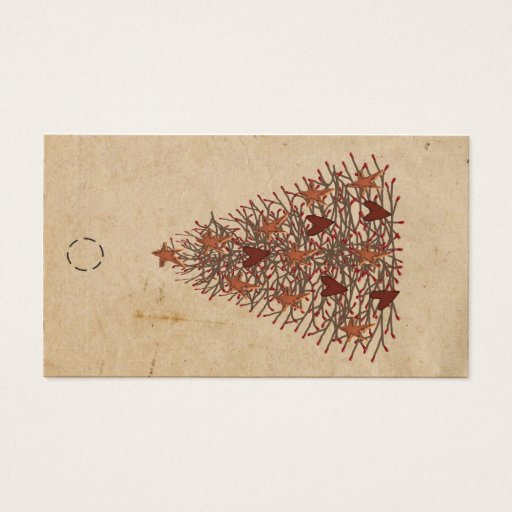 Customizable Primitive Tree Hang Tag Business Card