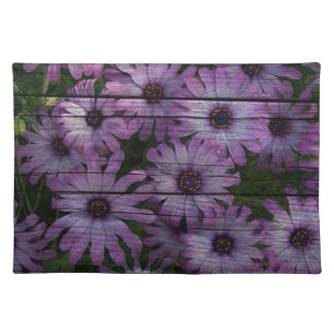 Primitive Western Country Barn plank purple daisy Placemat