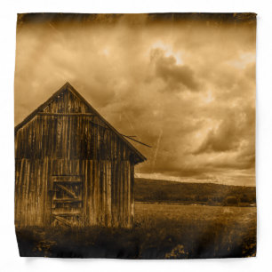 Primitive western country farmhouse old barn bandana