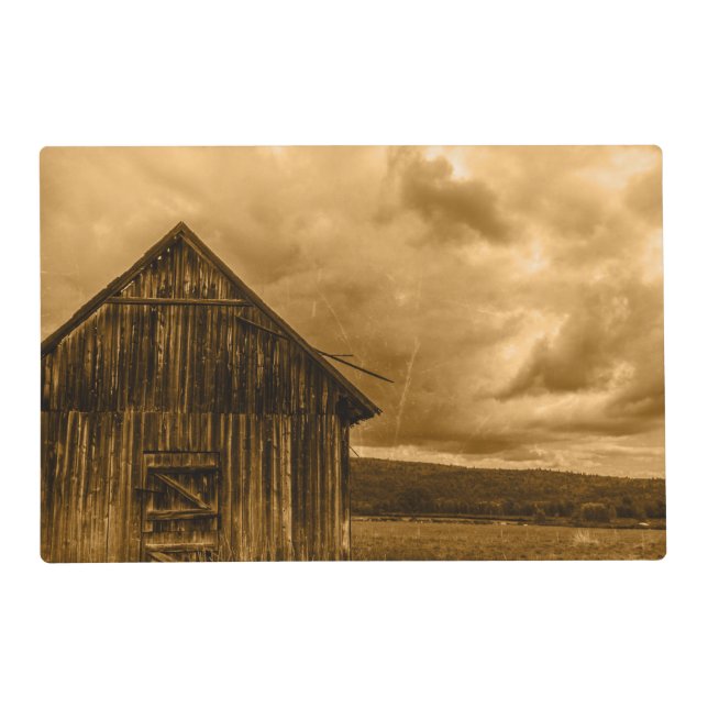 Primitive western country farmhouse old barn placemat (Front)