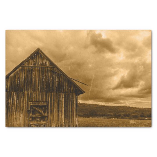 Primitive western country farmhouse old barn tissue paper | Zazzle.com