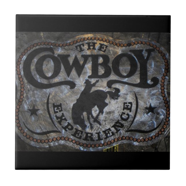 Primitive western country Horse cowboy rodeo Tile (Front)