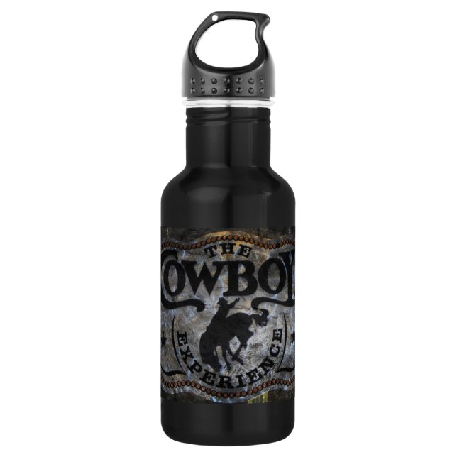 Primitive western country Horse cowboy rodeo Water Bottle (Front)