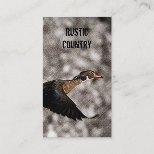 Primitive Western Country waterfowl wood duck Business Card