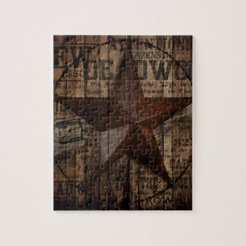 primitive wild western country Texas Lone Star Jigsaw Puzzle