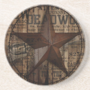primitive wild western country Texas Star cowboy Coaster