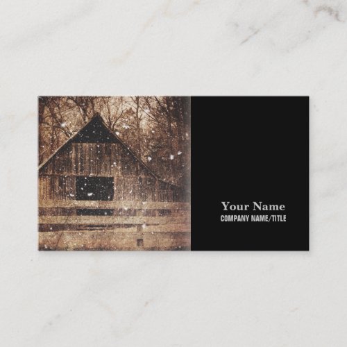Primitive Winter Snow Country Rural Old Barn Business Card