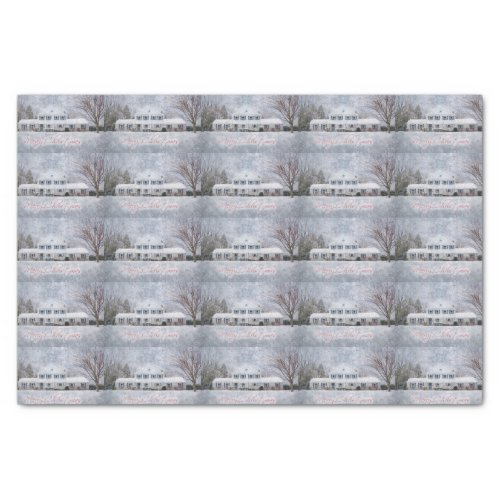 Primitive Winter Snow Country Rustic Open House Tissue Paper