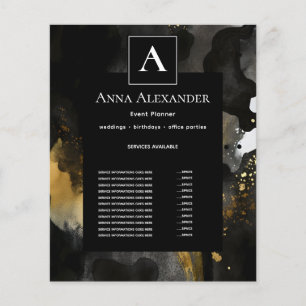 Primordial Sweep Black Gold Abstract Design Flyer