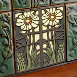 Primrose Art Deco Floral Wall Decor Art Nouveau Ceramic Tile<br><div class="desc">Welcome to CreaTile! Here you will find handmade tile designs that I have personally crafted and vintage ceramic and porcelain clay tiles, whether stained or natural. I love to design tile and ceramic products, hoping to give you a way to transform your home into something you enjoy visiting again and...</div>