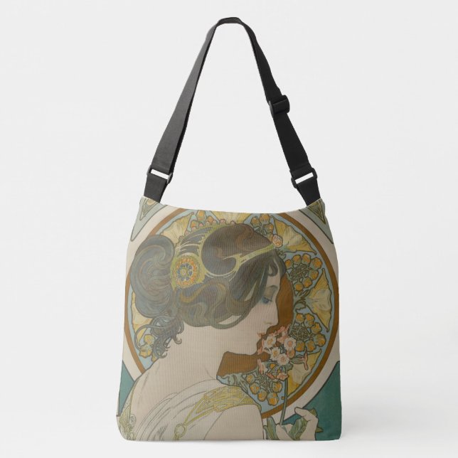 Primrose by Alphonse Mucha (1899) Crossbody Bag (Front)