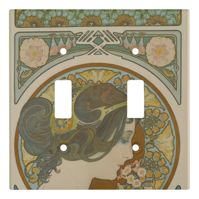 Primrose by Alphonse Mucha (1899) Light Switch Cover (Front)