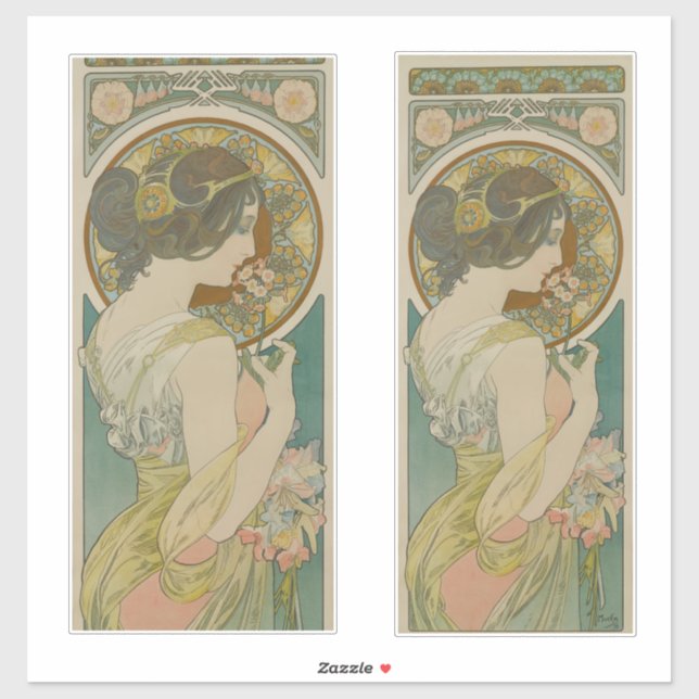 Primrose by Alphonse Mucha (1899) Sticker (Sheet)