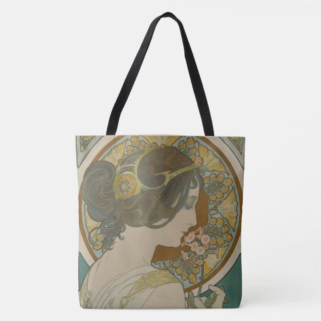 Primrose by Alphonse Mucha (1899) Tote Bag (Front)