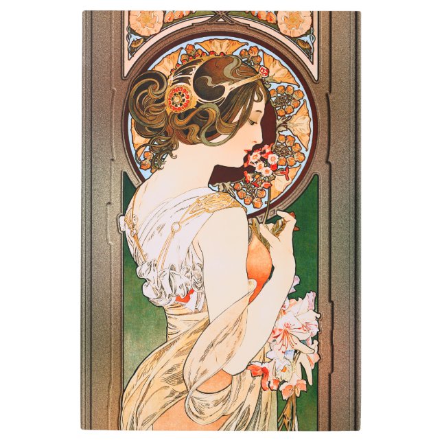 Primrose by Alphonse Mucha Metal Print (Front)