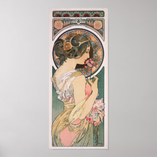 Primrose - by Alphonse Mucha - Vintage Art Nouveau Poster