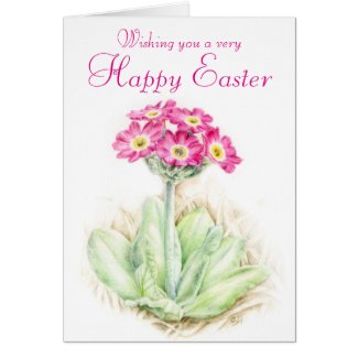 Primrose floral pink Easter card