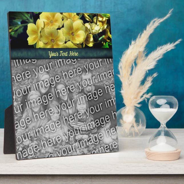 Primrose Flowers Add Your Own Photo Personalized Plaque (Side)