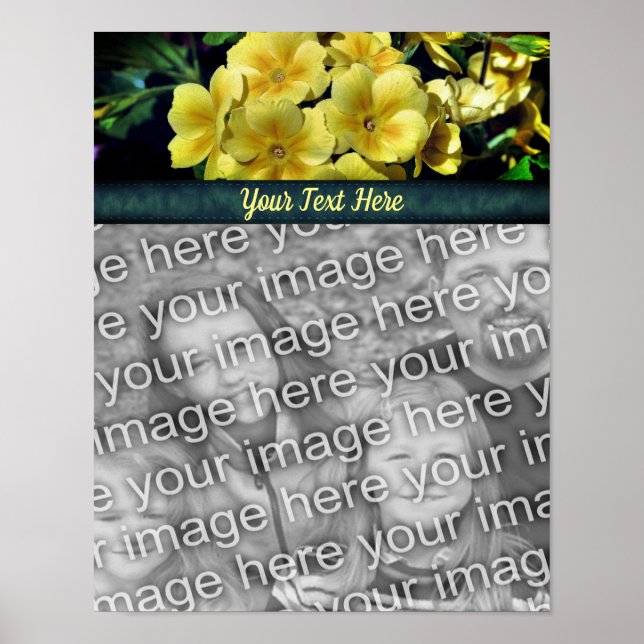 Primrose Flowers Add Your Photo Personalized Poster (Front)