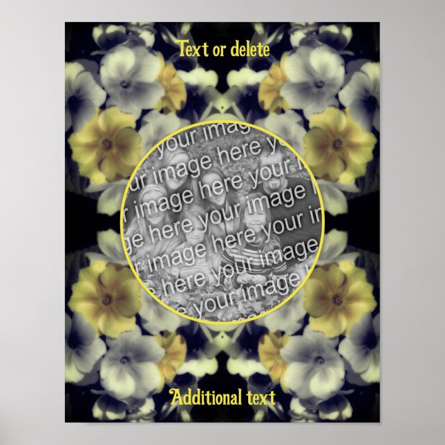 Primrose Flowers Frame Create Your Own Photo Poster (Front)