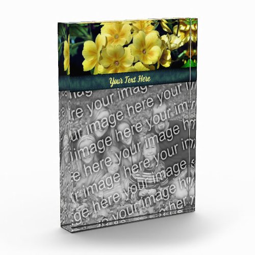 Primrose Flowers Personalized Add Your Own Photo Block