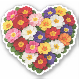 Primrose Heart February Birth Flower Sticker