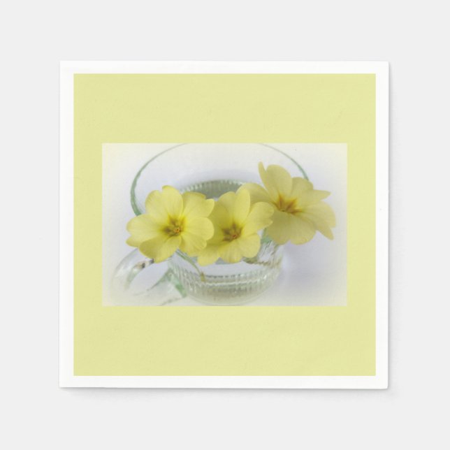 primrose in a coffee cup napkins (Front)