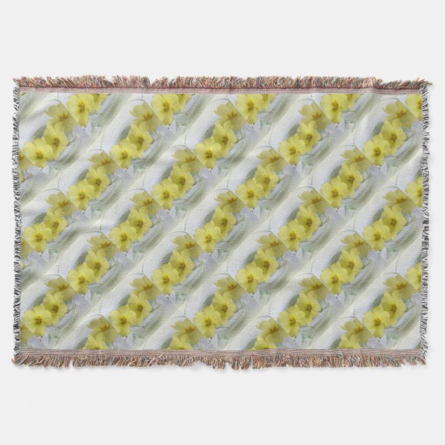 primrose in a coffee cup throw blanket (Front)