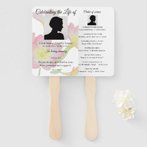 Primrose order of service hand fan