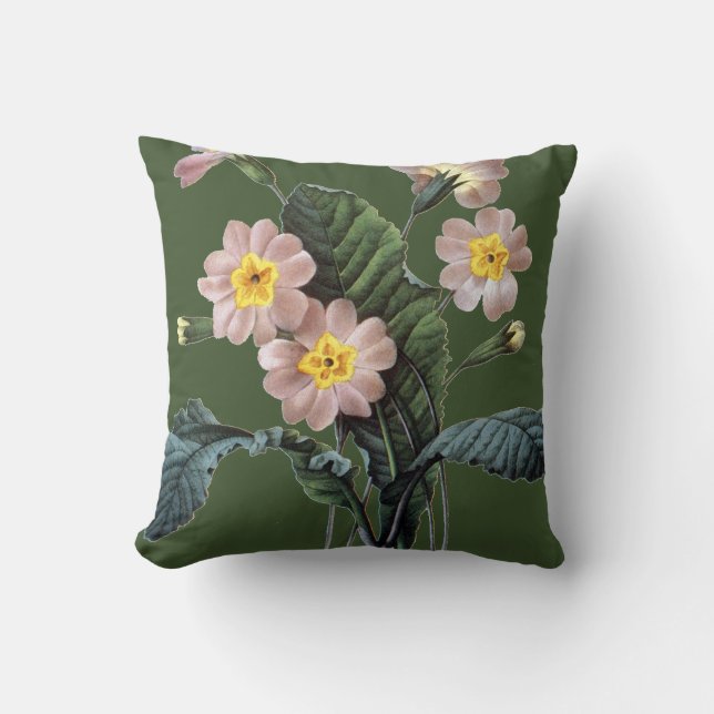 Primrose (Primula Aucalis) Throw Pillow (Front)