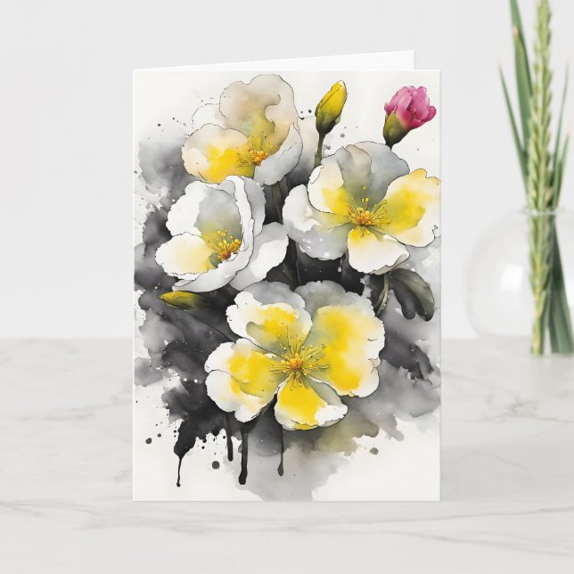 Primrose - Watercolor flowers Card (Front)