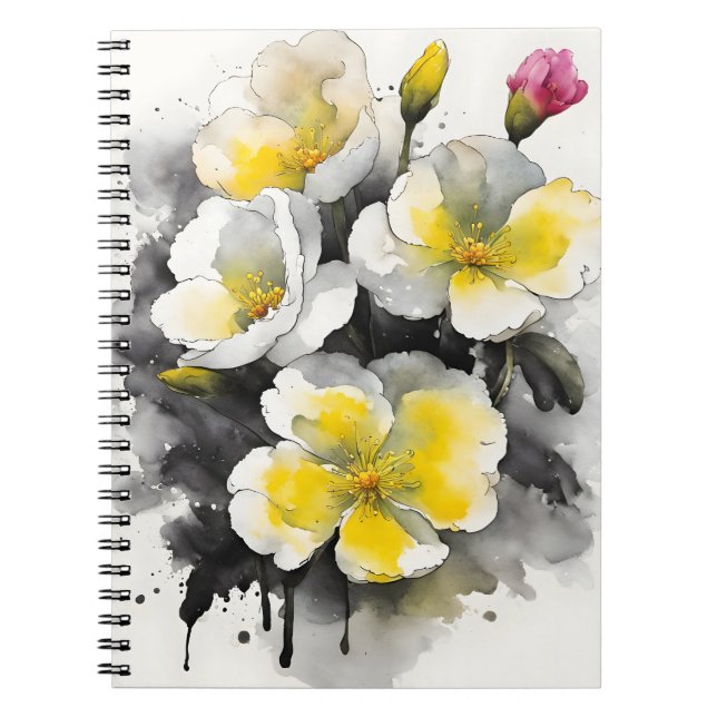 Primrose - Watercolor flowers Notebook (Front)