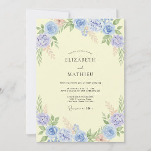 Primrose Yellow Delicate Meadow Wedding Invitation