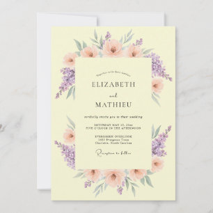 Primrose Yellow Ethereal Spring Wedding Invitation
