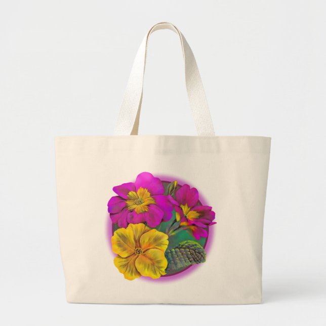 Primrose yellow & purple fine art black bag (Front)