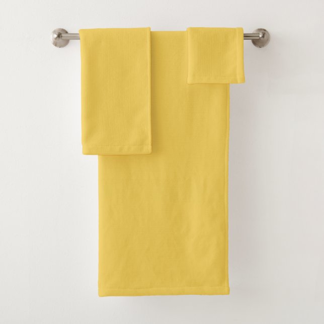 Primrose Yellow Solid Color Bath Towel Set (Insitu)