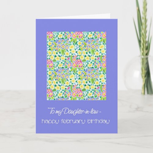 Primroses February Birthday Card Daughter_in_law Card