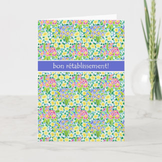 Primroses Get Well Card, French Greeting Card