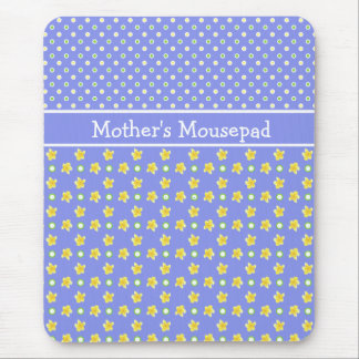 Primroses Mousepad to Personalize Polka Dots, Blue