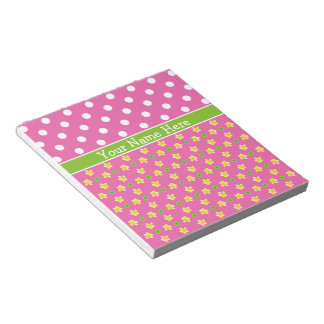 Primroses Notepad to Personalize: Pink Polka Dots