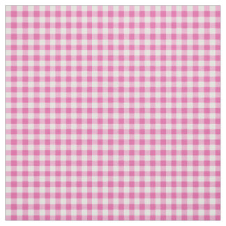 Primroses Pink and White Check Gingham Pattern Fabric