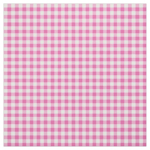 Primroses Pink and White Check Gingham Pattern Fabric Zazzle