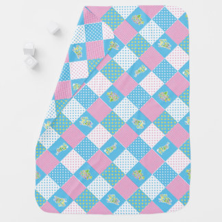 Primroses Rabbits Checks and Polkas Faux Patchwork Swaddle Blanket